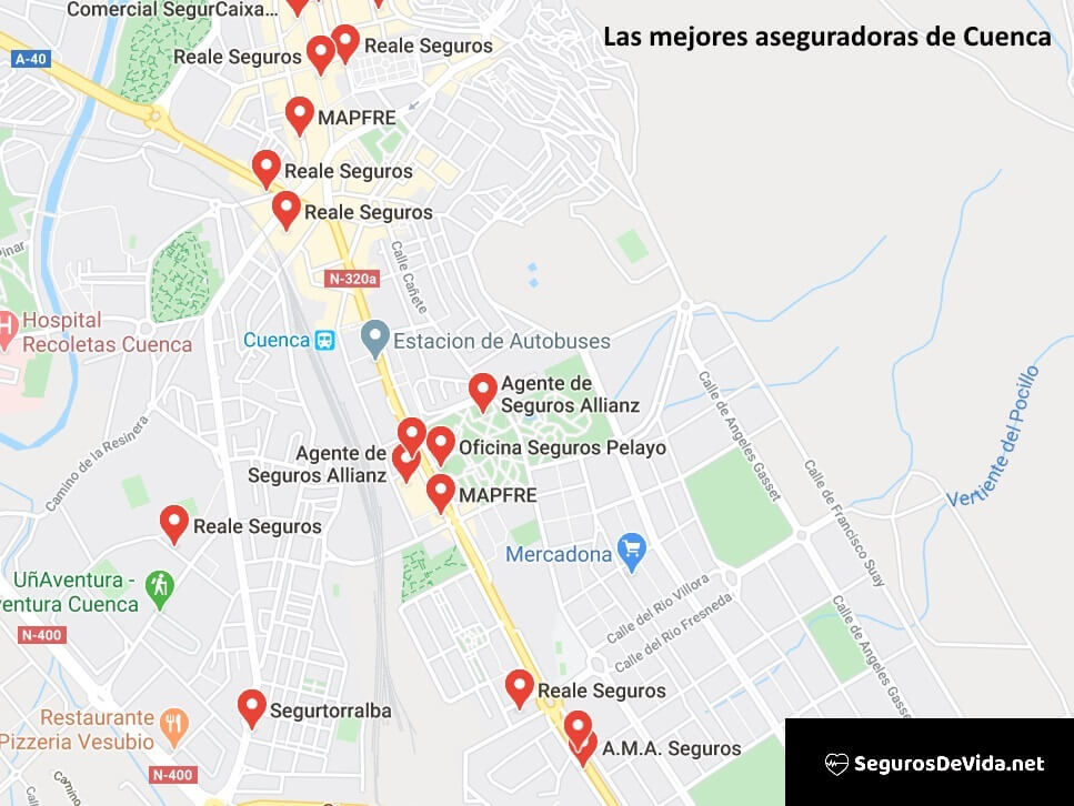 Mapa mejores aseguradoras en Cuenca